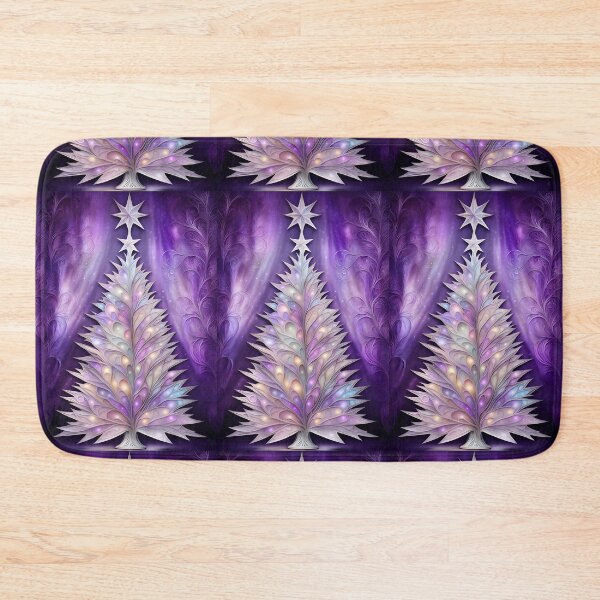 Item preview, SEASONS GREETING CHRISTMAS TREE Purple Amethyst Sapphire Stained Glass Art Print on Demand ~Winter Wonderland Party Decoration~Birthday Gift~Favor designed and sold by Spinning Plates 360.