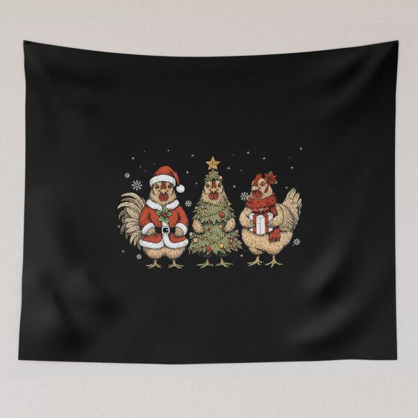 Item preview, Vintage Chicken Christmas Santa Hat Xmas Tree Lights Farmer designed and sold by DanielleTonia.
