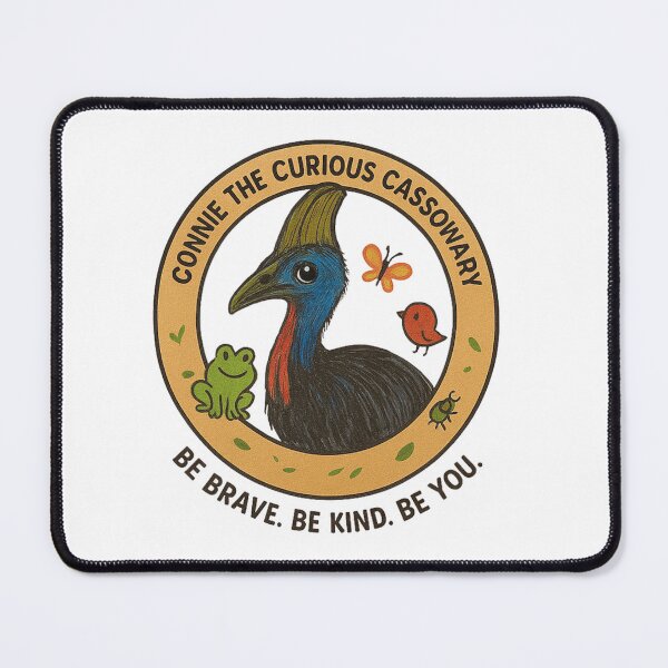 Item preview, Connie The Curious Cassowary. T shirt design designed and sold by Bogan Pop .
