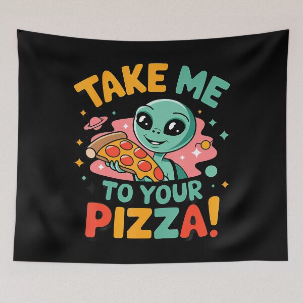 Item preview, Take Me To Your Pizza Funny Alien Foodie designed and sold by PeggyBeverly.