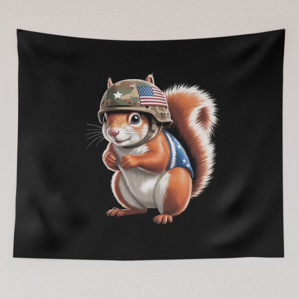 Item preview, Squirrel in USA Colors Costume for Military Helmet Lovers designed and sold by Rotasiin.