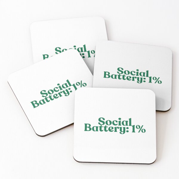 Item preview, Social Battery 1% – Funny Introvert Quote, Low Energy Social Humor Design designed and sold by EmeryJH.