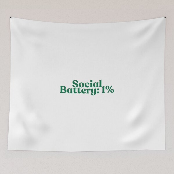 Item preview, Social Battery 1% – Funny Introvert Quote, Low Energy Social Humor Design designed and sold by EmeryJH.