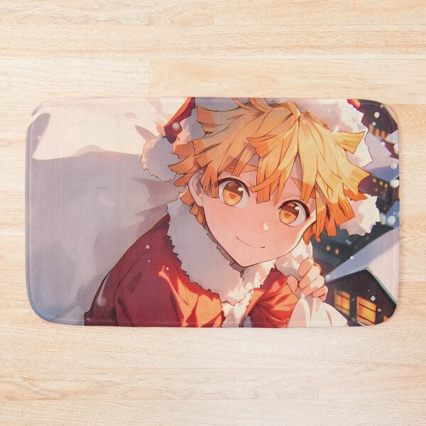 Item preview, Zenitsu Agatsuma Demon Slayer Christmas Anime Winter Santa Snow Town Night designed and sold by CarlosBender.