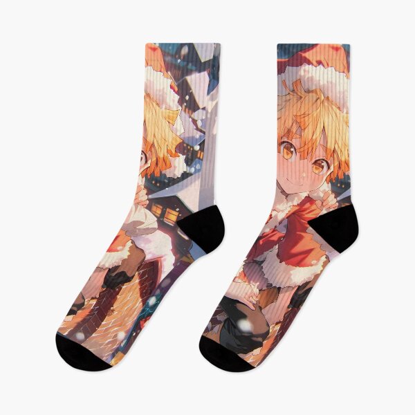 Item preview, Zenitsu Agatsuma Demon Slayer Christmas Anime Winter Santa Snow Town Night designed and sold by CarlosBender.