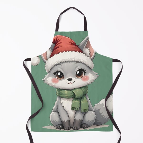 Item preview, Grey Fox Christmas Kawaii Illustration designed and sold by wildexperience.