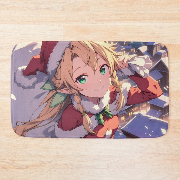 Item preview, Christmas Leafa Sword Art Online Anime Girl Santa Claus Holiday Winter Rooftop Glow designed and sold by CarlosBender.