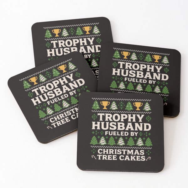 Item preview, Funny Trophy Husband Christmas Sweater – Fueled by Christmas Tree Cakes designed and sold by FrameFlow.