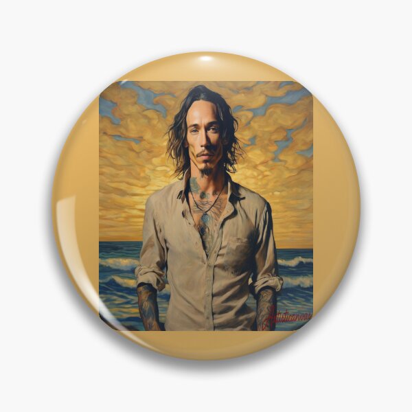 Item preview, "Brandon Boyd at Sunset: The Free-spirited Incubus Frontman" designed and sold by Artisticanvas.
