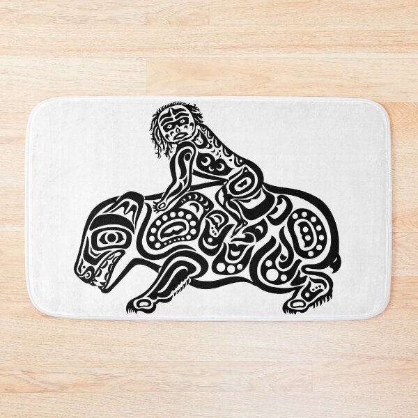 Item preview, Shaman Riding A Grizzly Bear Native American Animal Crest designed and sold by YuckyCat.