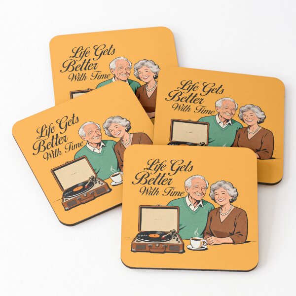 Item preview, Life Gets Better With Time Retro Elderly Couple & Vinyl Record Player designed and sold by socozora.