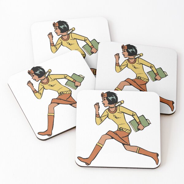Item preview, vintage college girl running with book designed and sold by laribot.