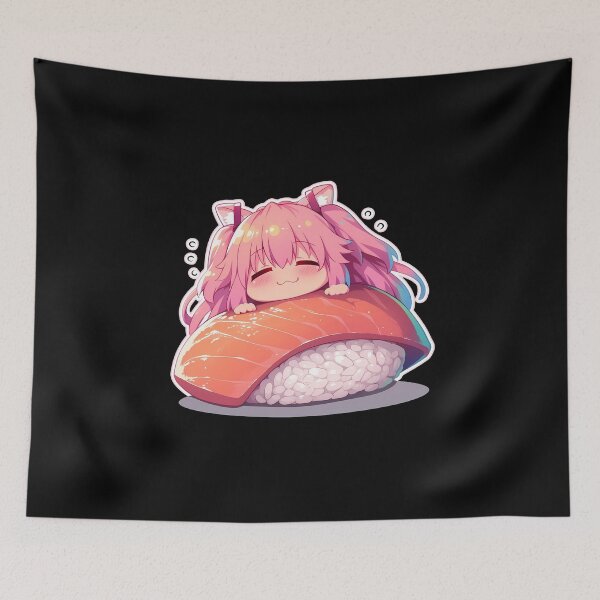 Item preview, Yui Angel Beats Anime Girl Kawaii Chibi Sushi Roll designed and sold by CarlosBender.