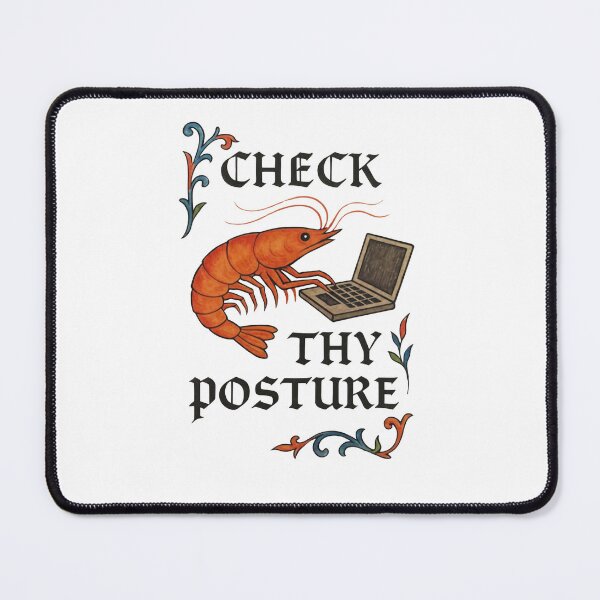 Item preview, Funny Medieval Shrimp Laptop Sticker Check Thy Posture ,Waterproof Vinyl designed and sold by ezuldeen48.