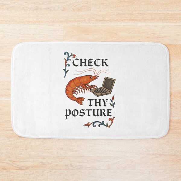 Item preview, Funny Medieval Shrimp Laptop Sticker Check Thy Posture ,Waterproof Vinyl designed and sold by ezuldeen48.