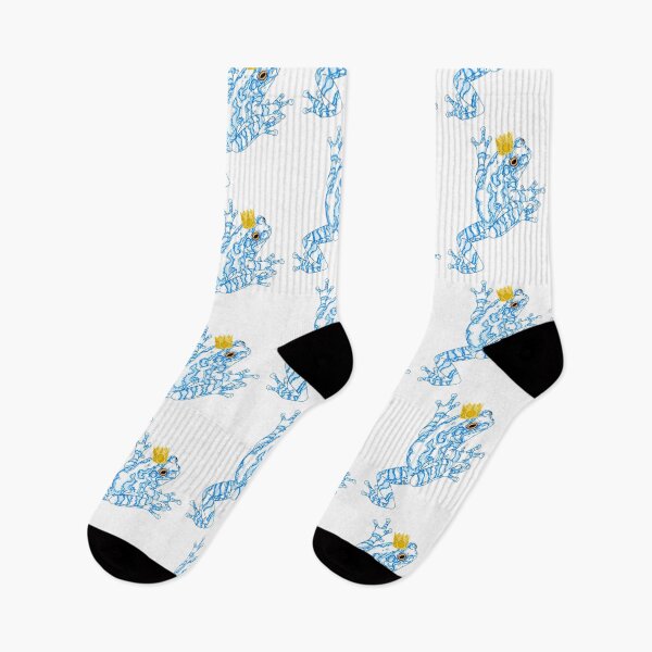 Item preview, Blue and White Frog King - original digital artwork  designed and sold by NonDecafArt.