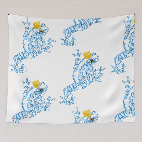 Item preview, Blue and White Frog King - original digital artwork  designed and sold by NonDecafArt.