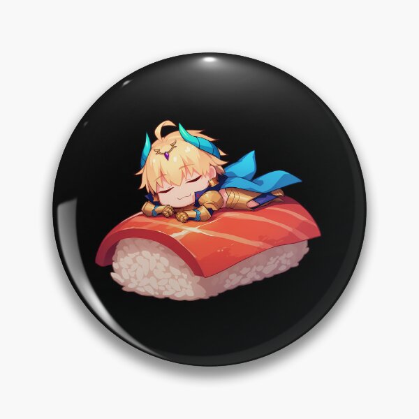 Aperçu de l'œuvre Stay Night Gilgamesh Fate Grand Order Jeu Kawaii Chibi Sushi Roll créée et vendue par CarlosBender.