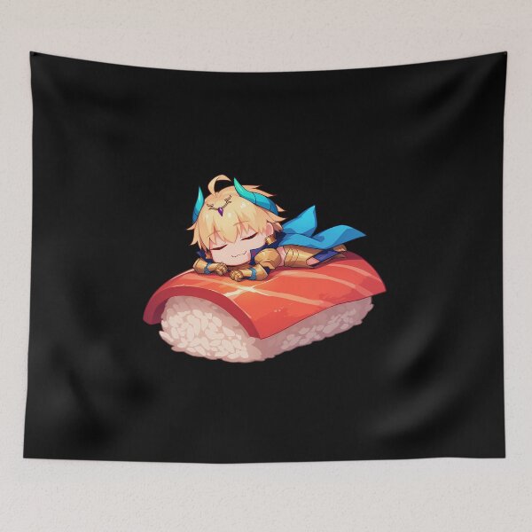 Aperçu de l'œuvre Stay Night Gilgamesh Fate Grand Order Jeu Kawaii Chibi Sushi Roll créée et vendue par CarlosBender.