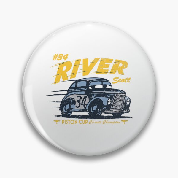 Item preview, Disney Pixar Cars 3 #34 River Scott Piston Cup Vintage Logo  designed and sold by DavinMaur.