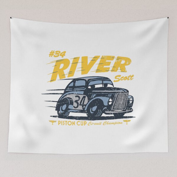 Item preview, Disney Pixar Cars 3 #34 River Scott Piston Cup Vintage Logo  designed and sold by DavinMaur.