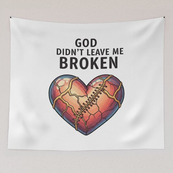 Item preview, God Didn’t Leave Me Broken | Kintsugi Healing Scripture Art for Hope & Restoration Gifts designed and sold by ebocraft.