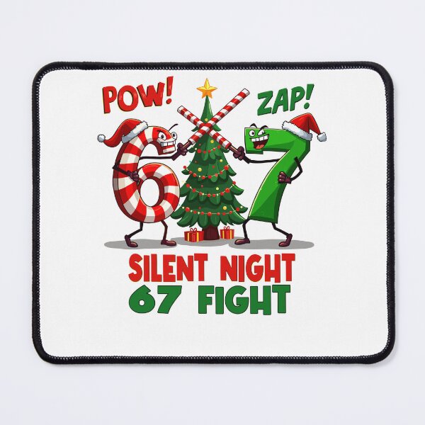 Item preview, Silent Night 67 Fight Funny Christmas Cartoon Six Seven Meme designed and sold by pansak.