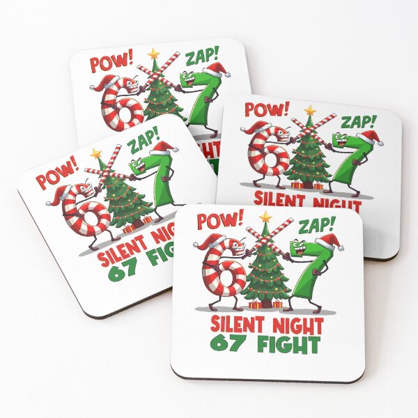 Item preview, Silent Night 67 Fight Funny Christmas Cartoon Six Seven Meme designed and sold by pansak.
