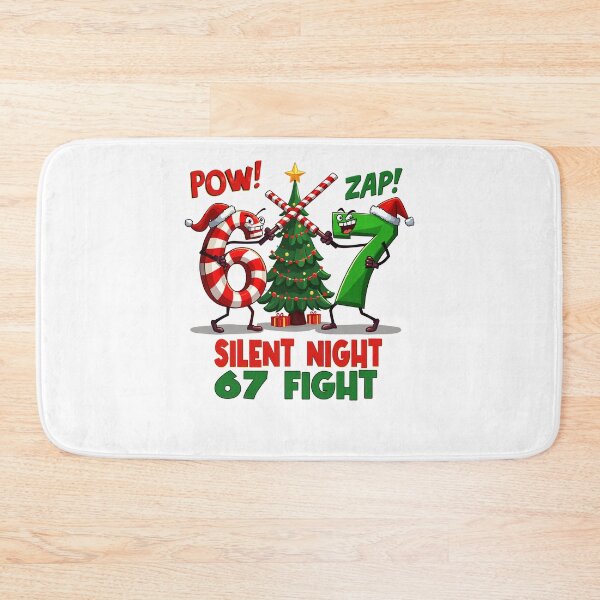 Item preview, Silent Night 67 Fight Funny Christmas Cartoon Six Seven Meme designed and sold by pansak.