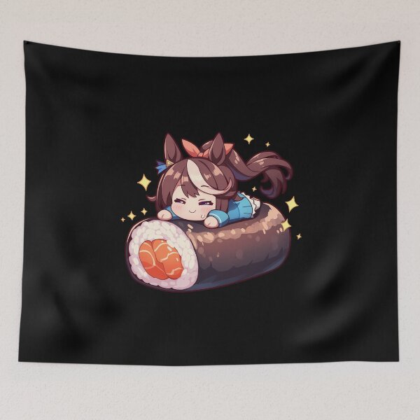 Item preview, Tokai Teio Uma Musume Pretty Derby Anime Girl Kawaii Chibi Sushi Roll designed and sold by CarlosBender.
