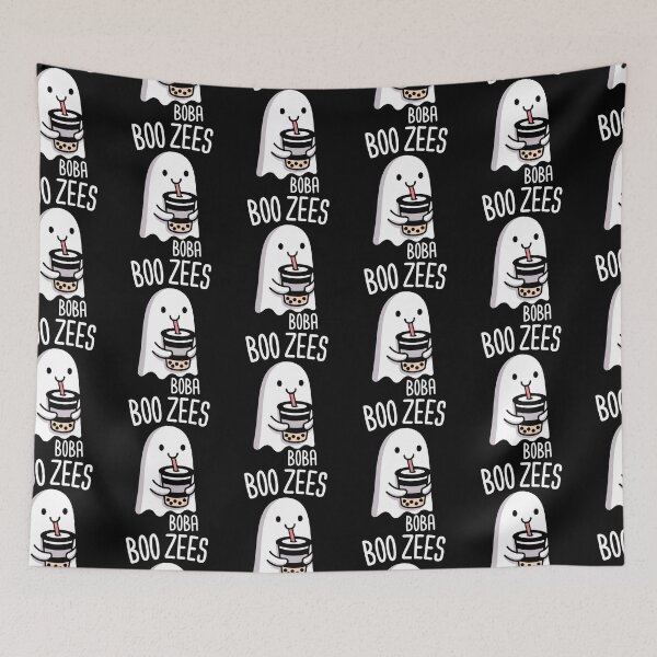 Item preview, Boo Zees Boba Ghost – Cute Spooky Bubble Tea Fan designed and sold by Taans-Creation.
