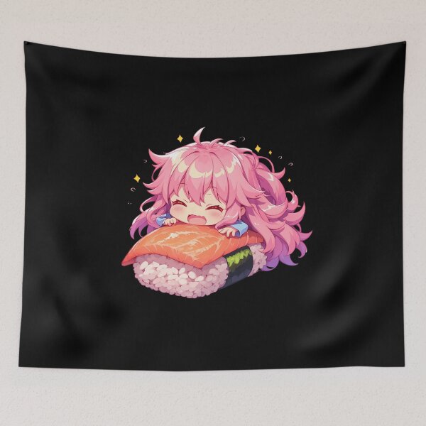 Item preview, Yuno Gasai Future Diary Anime Girl Kawaii Chibi Sushi Roll designed and sold by CarlosBender.