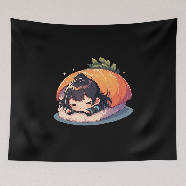 Item preview, Oze Maki Fire Force Anime Girl Kawaii Chibi Sushi Roll designed and sold by CarlosBender.