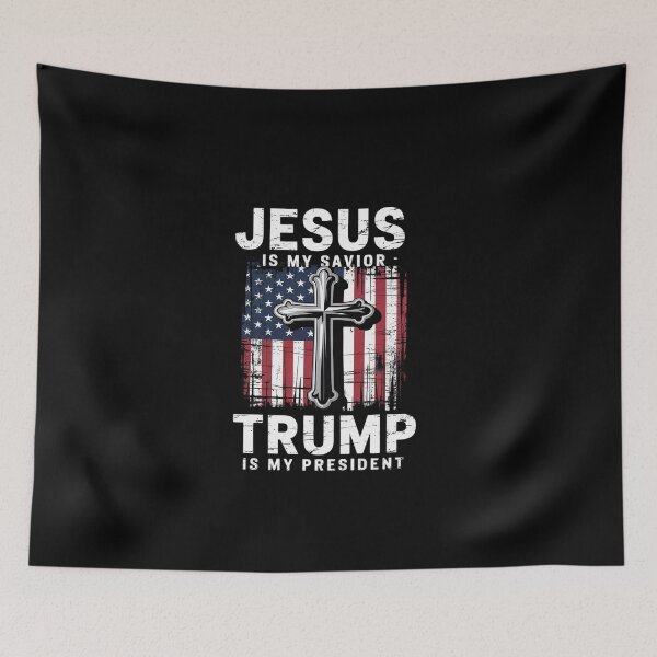 Item preview, Jesus Is My Savior Trump Is My President American Flag 14  designed and sold by EllinoKlemo.