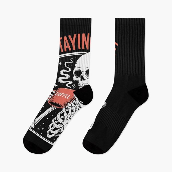 Item preview, Staying Alive Skeleton Drink Coffee Funny Skeleton Skull designed and sold by Rotasiin.