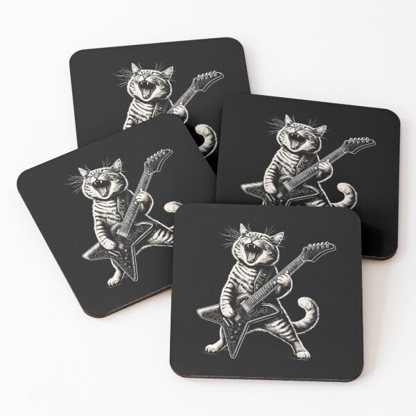 Item preview, Rock And Roll Cat Playing Guitar Funny Guitar Cat designed and sold by PatsyMargie.