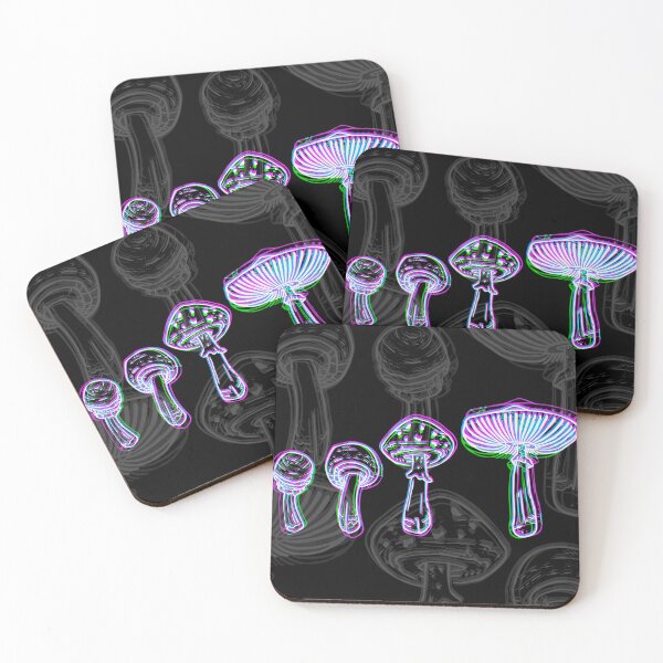 Item preview, Neon Outline Mushroom Evolution - Original Digital Art designed and sold by NonDecafArt.