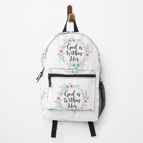 Item preview, God Is Within Her | Elegant Floral Scripture Art for Christian Women designed and sold by ebocraft.