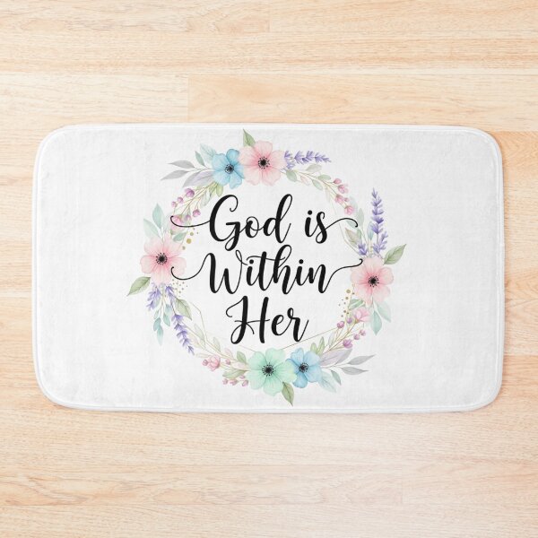 Item preview, God Is Within Her | Elegant Floral Scripture Art for Christian Women designed and sold by ebocraft.