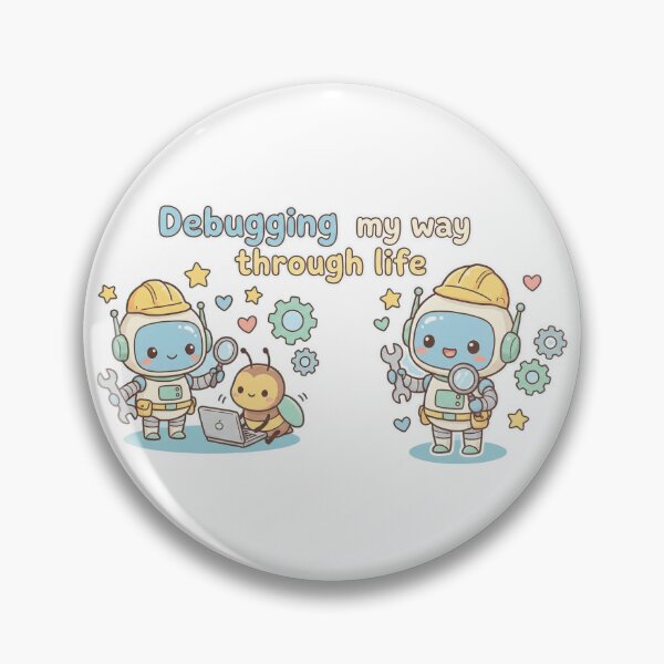 Item preview, Cute Robot Debugging Life with a Bee Friend designed and sold by thyagoholanda.