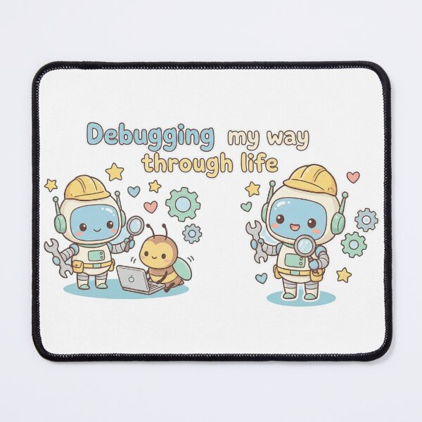 Item preview, Cute Robot Debugging Life with a Bee Friend designed and sold by thyagoholanda.