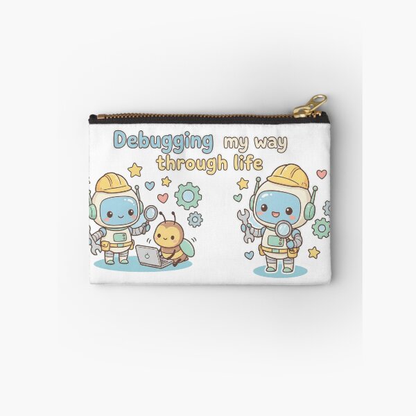 Item preview, Cute Robot Debugging Life with a Bee Friend designed and sold by thyagoholanda.