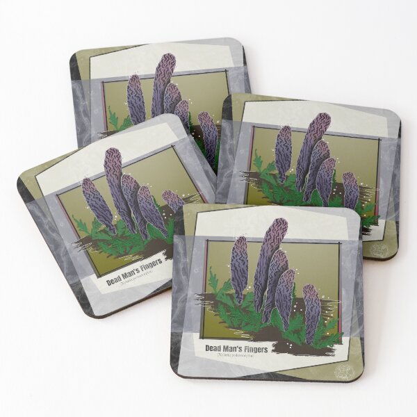 Item preview, Dead Mans Fingers aka Xylaria Polymorpha Mushrooms - original digital art designed and sold by NonDecafArt.