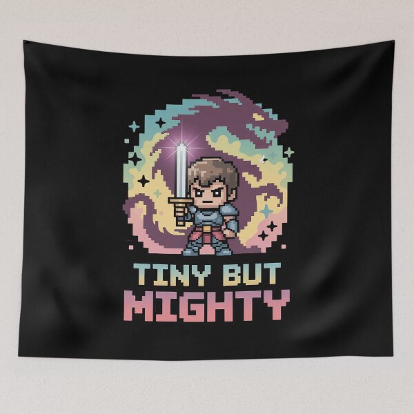 Item preview, Tiny But Mighty RPG  | Warrior vs Dragon Retro Gamer Motivation Gift Design | Pixel Adventure Quest designed and sold by pixelpopplanet.