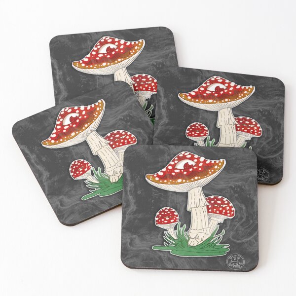Item preview, Haunted Amanita Muscaria aka Fly agaric mushroom - Original Digital Art designed and sold by NonDecafArt.