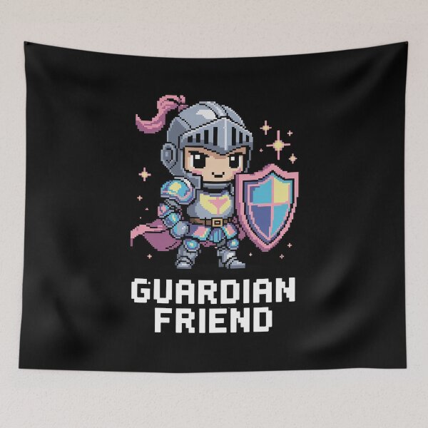 Item preview, Guardian Friend | Cute RPG Knight Tank Co-op Gaming Gift Design| Retro Player Two designed and sold by pixelpopplanet.