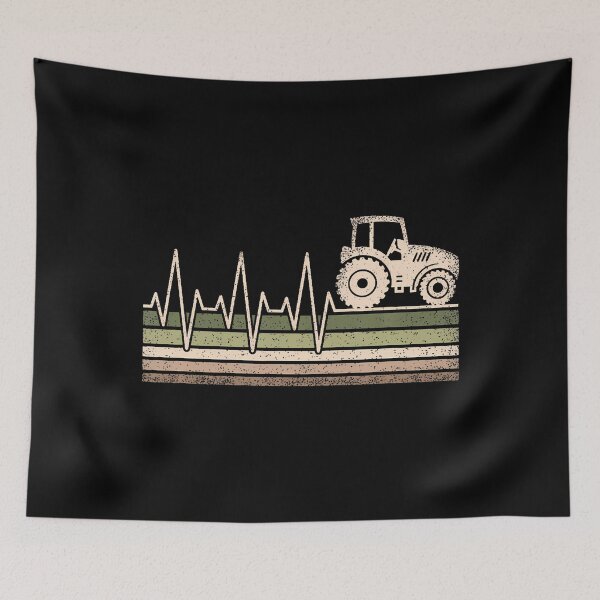 Item preview, Funny Retro Heartbeat Tractor Farmer Farming Agriculture Men designed and sold by BarbaraLillie.