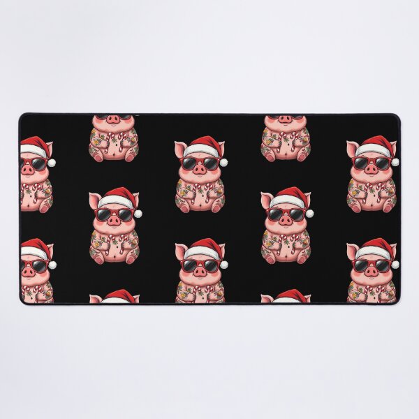 Item preview, Christmas Pig – Funny Festive Tattoos | Cute Pig with Santa Sunglasses designed and sold by ColorSplash123.