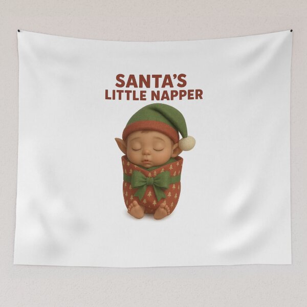 Item preview, Cute Sleeping Baby Elf - Santa's Little Helper | Kawaii Fun Christmas Art designed and sold by Moons Studio.