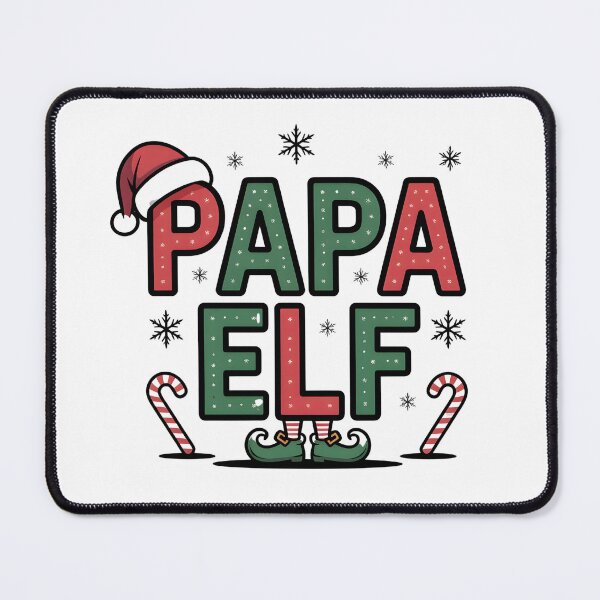 Item preview, Papa Elf Christmas T-shirt with Santa Hat, Elf Shoes & Candy Canes designed and sold by FestivityFinds.
